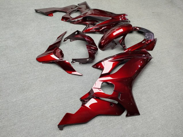 Purchase 2017-2025 Glossy Maroon Red with Carbon Fiber Style Yamaha R6 Motorcycle Fairings UK