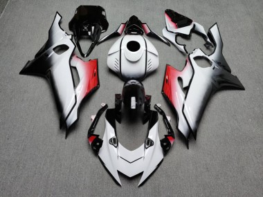 Purchase 2017-2025 Glossy White & Black with Red Gradient Yamaha R6 Motorcycle Fairings UK