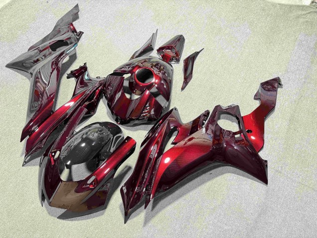 Purchase 2017-2025 Glossy Maroon Red & Black Yamaha R6 Motorcycle Fairings UK