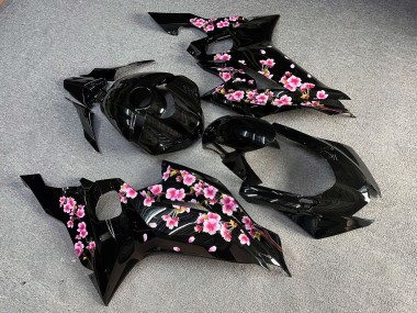 Purchase 2017-2025 Glossy Black with Pink Cherry Blossom Yamaha R6 Motorcycle Fairings UK