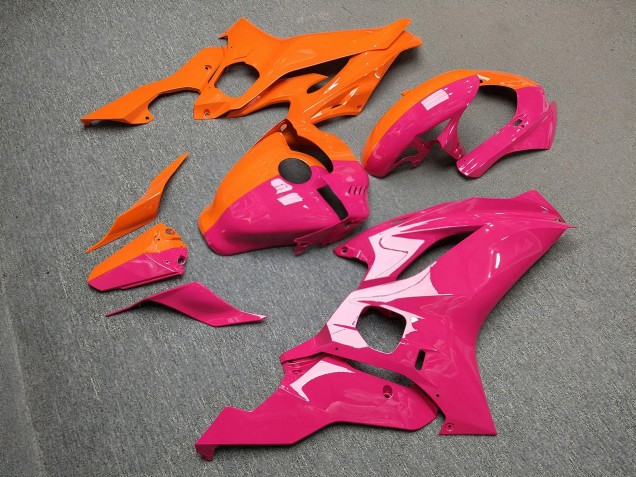 Purchase 2017-2025 Glossy Pink & Orange Split Yamaha R6 Motorcycle Fairings UK