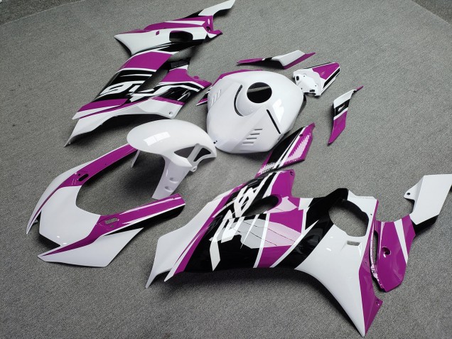 Purchase 2017-2025 Glossy White & Pink with Black Yamaha R6 Motorcycle Fairings UK