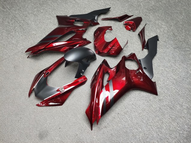 Purchase 2017-2025 Glossy Candy Red Matte Black Yamaha R6 Motorcycle Fairings UK