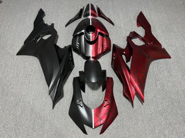 Purchase 2017-2025 Matte Red Black Split Yamaha R6 Motorcycle Fairings UK