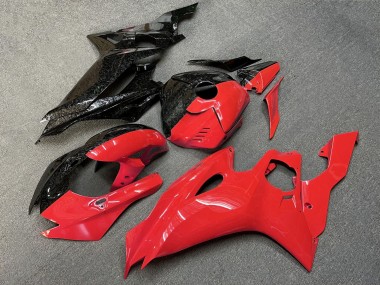 Purchase 2017-2025 Glossy Forged Carbon Fiber Style & Red Split Yamaha R6 Motorcycle Fairings UK