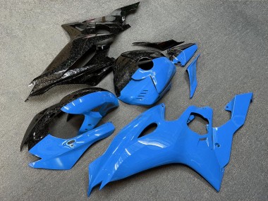 Purchase 2017-2025 Glossy Forged Carbon Fiber Style & Blue Split Yamaha R6 Motorcycle Fairings UK