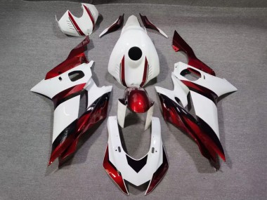 Purchase 2017-2025 Glossy White Candy Red Yamaha R6 Motorcycle Fairings UK