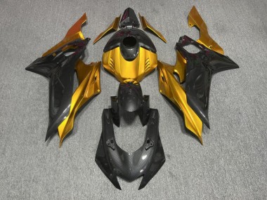 Purchase 2017-2025 Carbon Fiber Style Gold Yamaha R6 Motorcycle Fairings UK