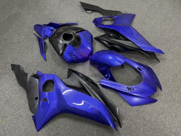 Purchase 2017-2025 Black Blue Carbon Fiber Style Yamaha R6 Motorcycle Fairings UK