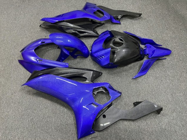 Purchase 2017-2025 Black Blue Carbon Fiber Style Yamaha R6 Motorcycle Fairings UK