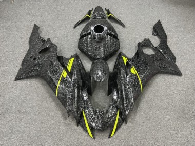 Purchase 2017-2025 Forged Carbon Fiber Style Yellow Trim Yamaha R6 Motorcycle Fairings UK