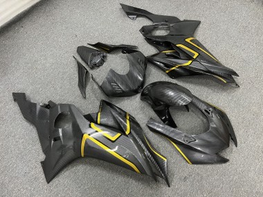 Purchase 2017-2025 Carbon Fiber Style Gold Trim Yamaha R6 Motorcycle Fairings UK