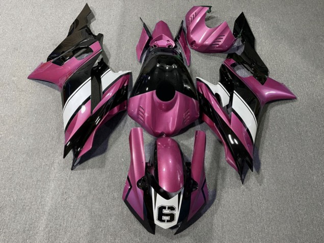 Purchase 2017-2025 Glossy Pink Black White Yamaha R6 Motorcycle Fairings UK