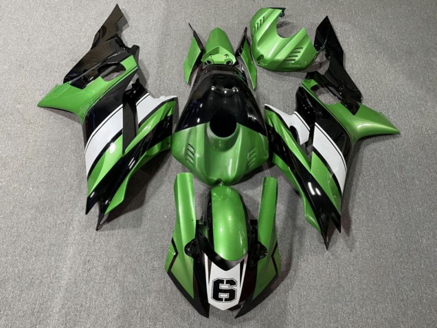 Purchase 2017-2025 Glossy Green Black White Yamaha R6 Motorcycle Fairings UK