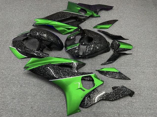 Purchase 2017-2025 Forged Carbon Fiber Style Green Yamaha R6 Motorcycle Fairings UK