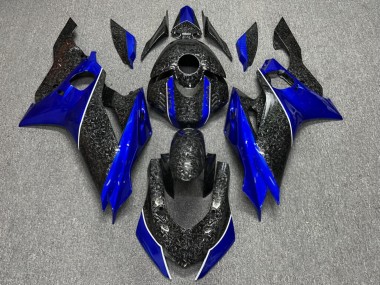 Purchase 2017-2025 Glossy Forged Carbon Fiber Style Blue Yamaha R6 Motorcycle Fairings UK