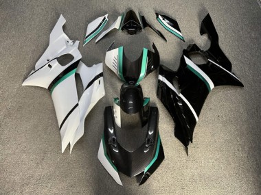 Purchase 2017-2025 Split Carbon Style Teal Trim Yamaha R6 Motorcycle Fairings UK