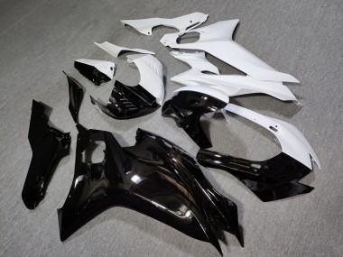 Purchase 2017-2025 Glossy Black White Split Yamaha R6 Motorcycle Fairings UK