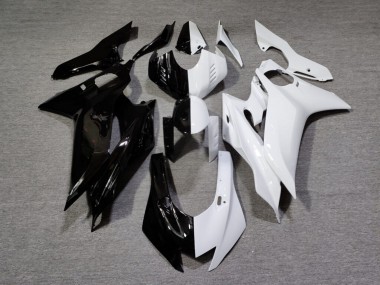 Purchase 2017-2025 Glossy Black White Split Yamaha R6 Motorcycle Fairings UK