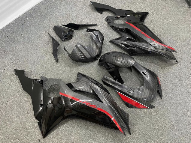 Purchase 2017-2025 Carbon Fiber Style Red Trim Yamaha R6 Motorcycle Fairings UK