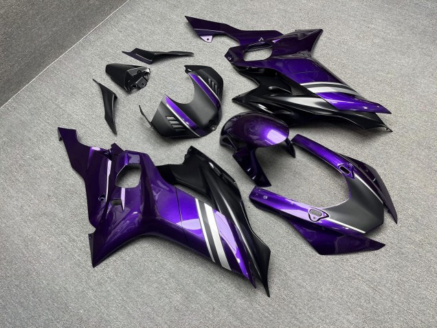 Purchase 2017-2025 Matte Black Glossy Purple Yamaha R6 Motorcycle Fairings UK