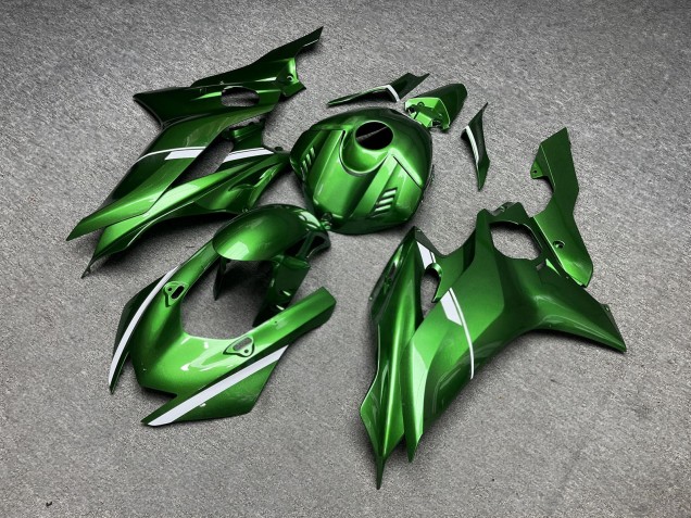Purchase 2017-2025 Glossy Forest Green White Yamaha R6 Motorcycle Fairings UK