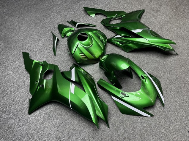 Purchase 2017-2025 Glossy Forest Green White Yamaha R6 Motorcycle Fairings UK