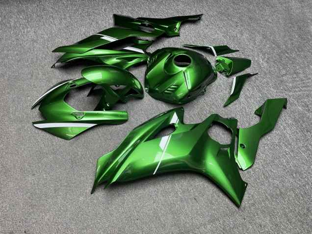 Purchase 2017-2025 Glossy Forest Green White Yamaha R6 Motorcycle Fairings UK