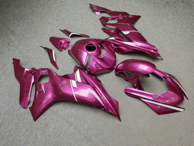 Purchase 2017-2025 Glossy Hot Pink White Yamaha R6 Motorcycle Fairings UK