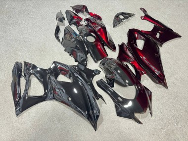 Purchase 2021-2024 Glossy Metallic Black & Maroon Red Split Yamaha R7 Motorcycle Fairings UK