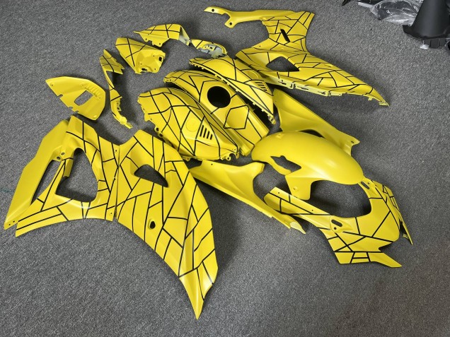 Purchase 2021-2024 Matte Yellow Split Pattern Yamaha R7 Motorcycle Fairings UK