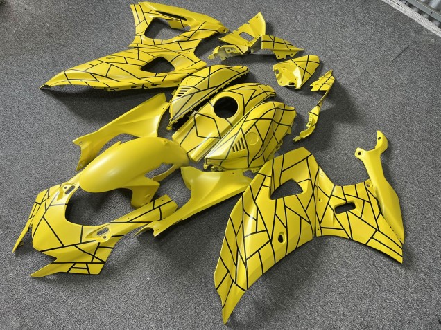 Purchase 2021-2024 Matte Yellow Split Pattern Yamaha R7 Motorcycle Fairings UK