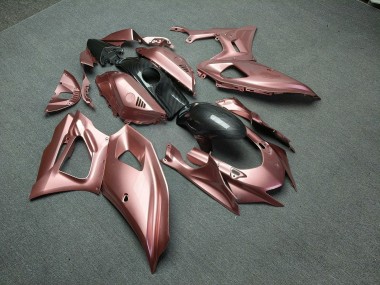 Purchase 2021-2024 Glossy Rose Gold with Carbon Fiber Style Yamaha R7 Motorcycle Fairings UK
