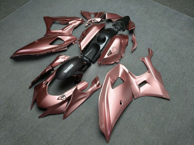 Purchase 2021-2024 Glossy Rose Gold with Carbon Fiber Style Yamaha R7 Motorcycle Fairings UK