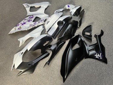 Purchase 2021-2024 Matte Black White with Purple Cherry Blossom Split Yamaha R7 Motorcycle Fairings UK