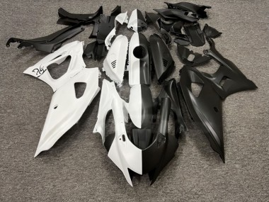 Purchase 2021-2024 Matte Black White with Green Cherry Blossom Split Yamaha R7 Motorcycle Fairings UK