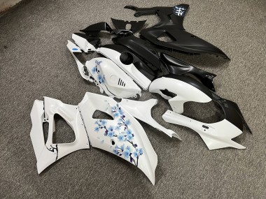 Purchase 2021-2024 Matte Black White with Blue Cherry Blossom Split Yamaha R7 Motorcycle Fairings UK
