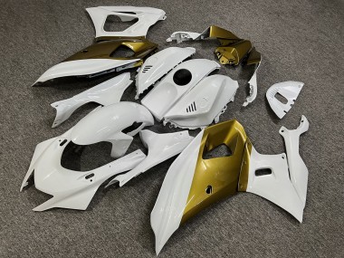 Purchase 2021-2024 Glossy White Gold Yamaha R7 Motorcycle Fairings UK