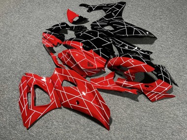 Purchase 2021-2024 Glossy Red Black White Pattern Split Yamaha R7 Motorcycle Fairings UK