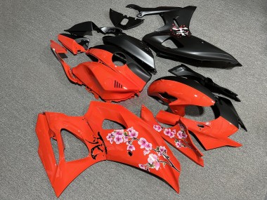 Purchase 2021-2024 Glossy Red & Matte Black with Pink Cherry Blossom Split Yamaha R7 Motorcycle Fairings UK