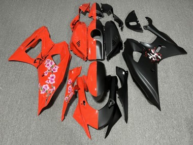 Purchase 2021-2024 Glossy Red & Matte Black with Pink Cherry Blossom Split Yamaha R7 Motorcycle Fairings UK