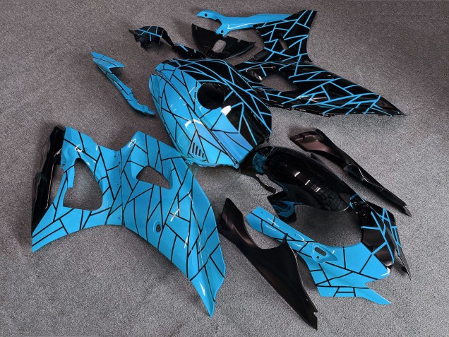 Purchase 2021-2024 Light Blue Black Split Pattern Yamaha R7 Motorcycle Fairings UK