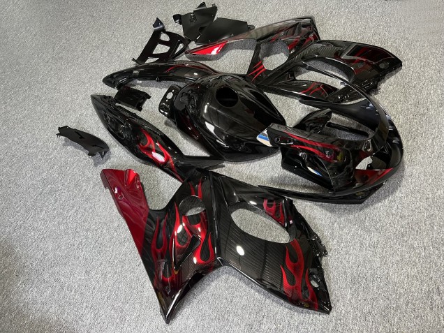Purchase 1996-2007 Glossy Black Red Flame Yamaha YZF600R Thundercat Motorcycle Fairings UK