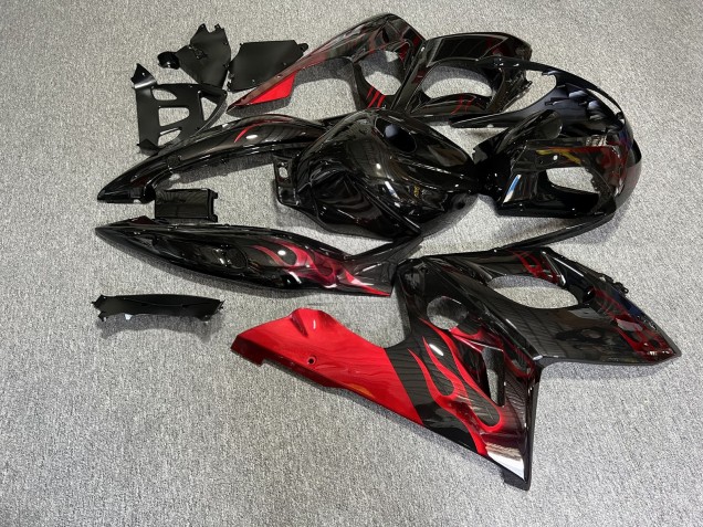 Purchase 1996-2007 Glossy Black Red Flame Yamaha YZF600R Thundercat Motorcycle Fairings UK