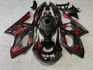 Purchase 1996-2007 Glossy Black Red Flame Yamaha YZF600R Thundercat Motorcycle Fairings UK