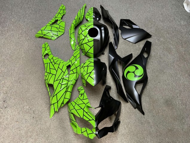 Purchase 2019-2026 Glossy Green & Matte Black Split Kawasaki ZX4R ZX-4RR Motorcycle Fairings UK