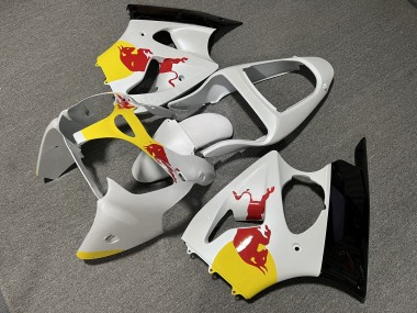 Purchase 2000-2002 Pearl White Glossy Black Bull Kawasaki ZX6R Motorcycle Fairings UK