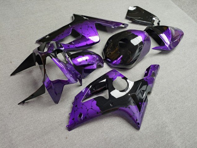 Purchase 2003-2004 Glossy Black & Purple Wreckage Kawasaki ZX6R Motorcycle Fairings UK