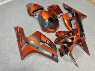 Purchase 2003-2004 Glossy Orange with Bronze & Metallic Green Kawasaki ZX6R Motorcycle Fairings UK