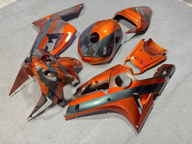Purchase 2003-2004 Glossy Orange with Bronze & Metallic Green Kawasaki ZX6R Motorcycle Fairings UK